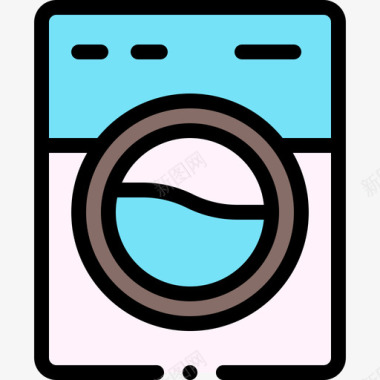 洗衣机家用电器22线性颜色图标图标