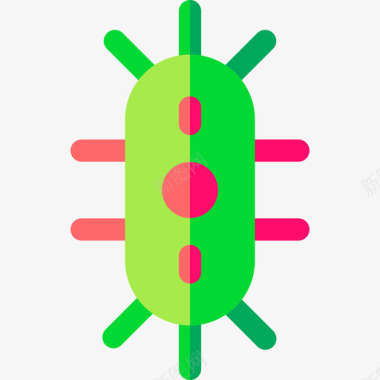 细菌健康74扁平图标图标