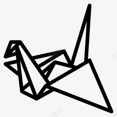 折纸鸟日本图标图标