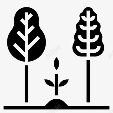 植物生长生态森林图标图标