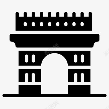 凯旋门历史纪念碑法国地标图标图标