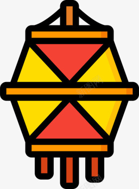 灯笼印度46线状颜色图标图标