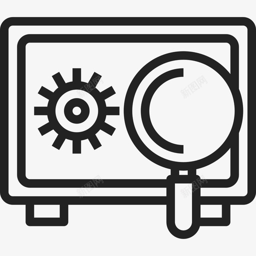 保险箱搜索16线性图标svg_新图网 https://ixintu.com 保险箱 搜索 线性