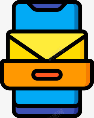 邮件移动设备管理6线性颜色图标图标