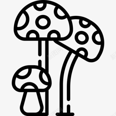 蘑菇替代药物19线状图标图标
