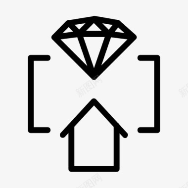 钻石房子珠宝图标图标