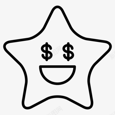 明星美元表情符号图标图标