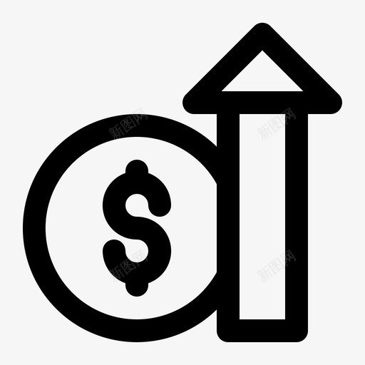 美元上涨商业货币图标svg_新图网 https://ixintu.com 上涨 企业融资 商业 增加 线性 美元 货币