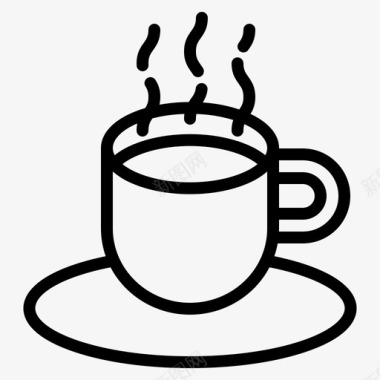 热咖啡咖啡机1线性图标图标