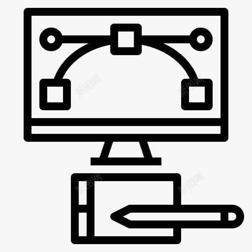 平面计算机创意图标svg_新图网 https://ixintu.com 创意 平面设计 监测仪 计算机