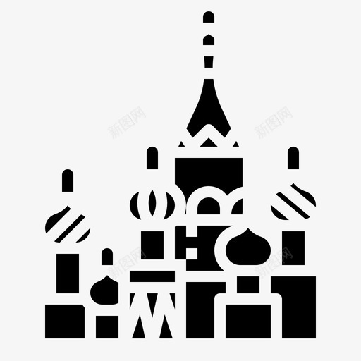 圣巴兹尔建筑地标图标svg_新图网 https://ixintu.com 俄罗斯 圣巴兹尔 圣巴兹尔大教堂 地标 地标实心 建筑 莫斯科
