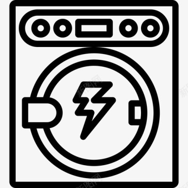 洗衣机电5线性图标图标