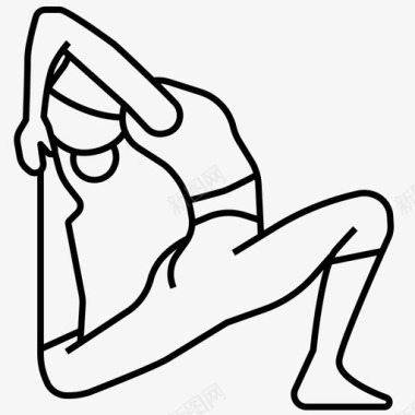 瑜伽姿势运动柔韧图标图标
