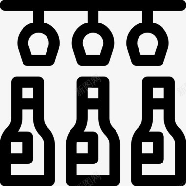葡萄酒68号酒吧直系图标图标