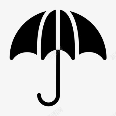 易碎伞保护雨水图标图标