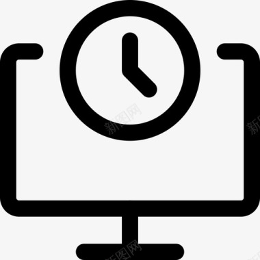计算机日期和时间9线性图标图标