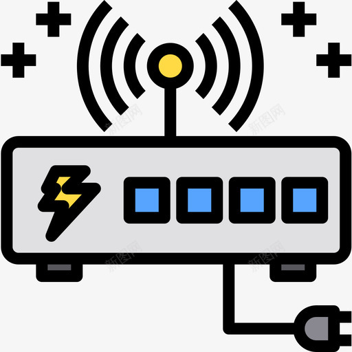 路由器电2线颜色图标svg_新图网 https://ixintu.com 路由器 颜色