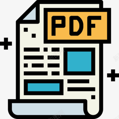 Pdf文件和文档45线颜色图标图标