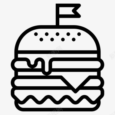汉堡咖啡馆快餐图标图标