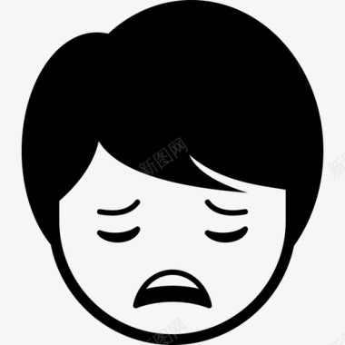 疲倦孩子表情图标图标
