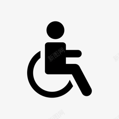 残疾人标牌轮椅图标图标