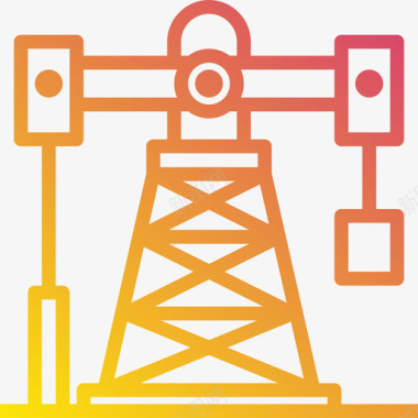 石油钻机能源45梯度图标图标