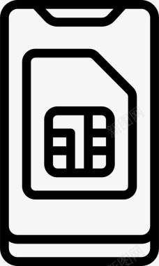 Sim卡移动设备管理8线性图标图标
