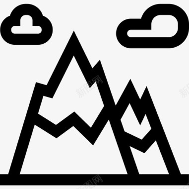 阿尔卑斯山风景60线性图标图标