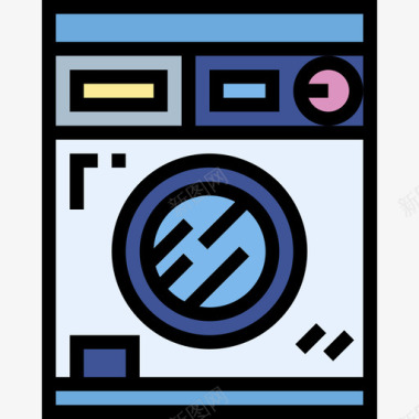 洗衣机洗衣房23原色图标图标