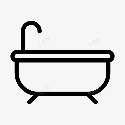 浴缸家房子图标svg_新图网 https://ixintu.com 家 房子 浴缸 淋浴 物流线符号