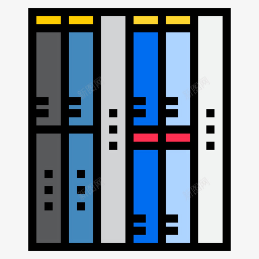 机架计算机和网络4线颜色图标svg_新图网 https://ixintu.com 机架 网络 计算机 颜色