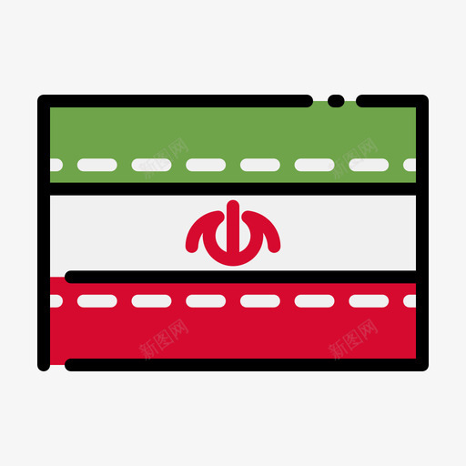 伊朗国旗1线颜色图标svg_新图网 https://ixintu.com 伊朗 国旗 颜色
