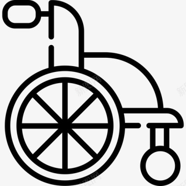 轮椅治疗19线性图标图标
