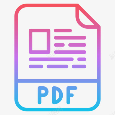 Pdf文件扩展名1渐变图标图标