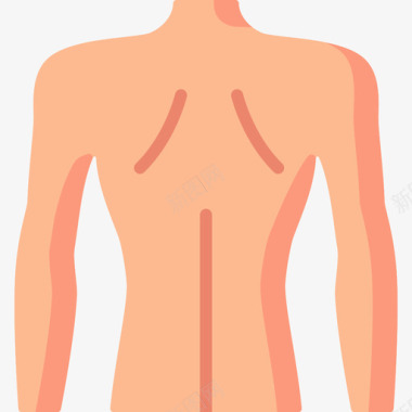 背部人体6扁平图标图标