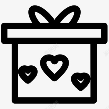礼物盒子浪漫图标图标