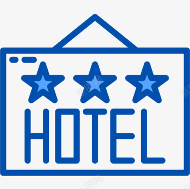 酒店酒店旅行4蓝色图标图标