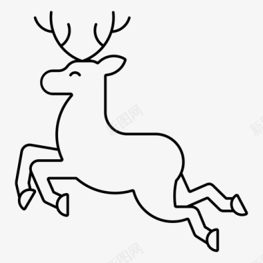 驯鹿小牛圣诞节图标图标