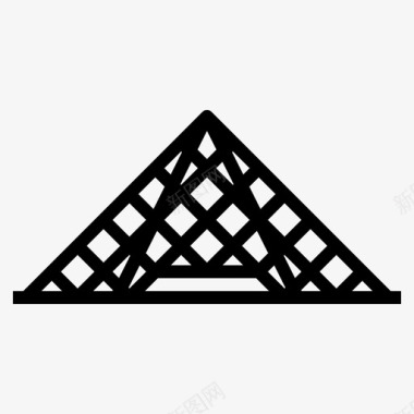 卢浮宫金字塔法国地标图标图标
