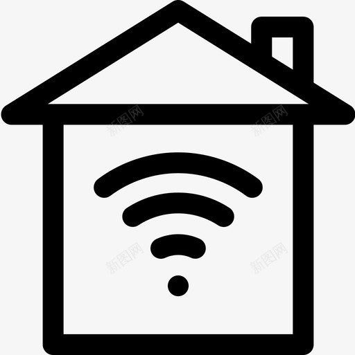 Wifismarthome5线性图标svg_新图网 https://ixintu.com Wifi smarthome5 线性