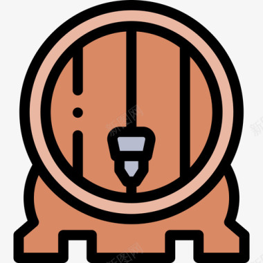 桶装啤酒49线性颜色图标图标