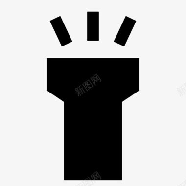 手电筒灯泡移动图标图标