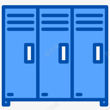 储物柜128学校蓝色图标图标