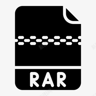 Rar文件扩展名3glyph图标图标