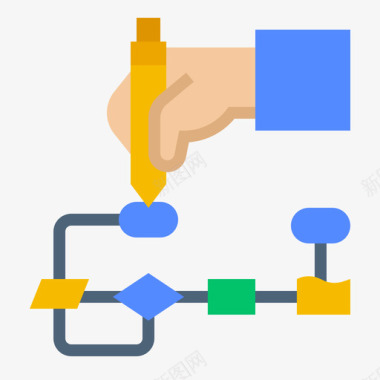 流程图管理80扁平图标图标