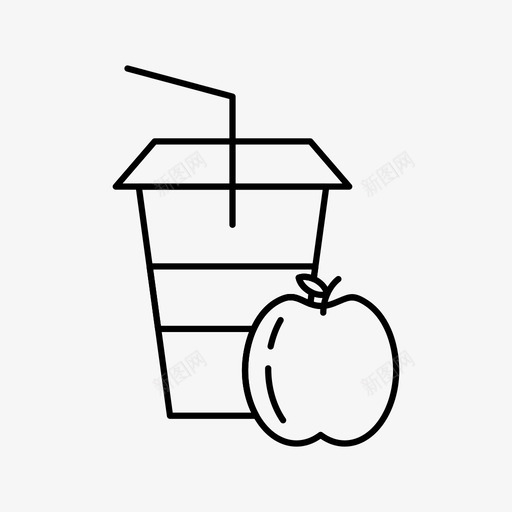 苹果汁杯子饮料图标svg_新图网 https://ixintu.com 杯子 水果 维多利 苹果汁 饮料