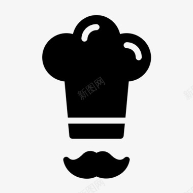厨师帽食物和餐厅厨房包图标图标