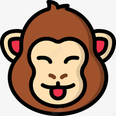 猴子猴子1线颜色图标图标