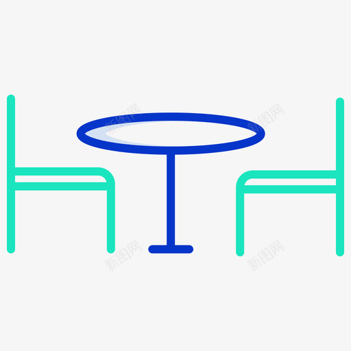 餐桌家具装饰3轮廓颜色图标svg_新图网 https://ixintu.com 家具装饰3 轮廓颜色 餐桌