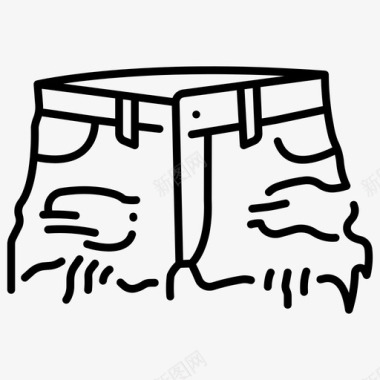 剪裁短裤服装时尚图标图标